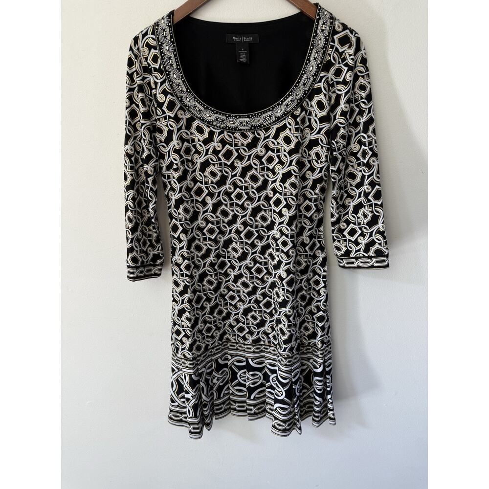 White House Black Market WHBM A-Line Dress Womenโs Small V-Neck Career Casual